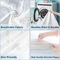 Vista 5 de Pack and Play - Colchón de espuma viscoelástica de doble cara de 38 x 26 pulgadas, colchón triple Pack N Play con funda transpirable lavable