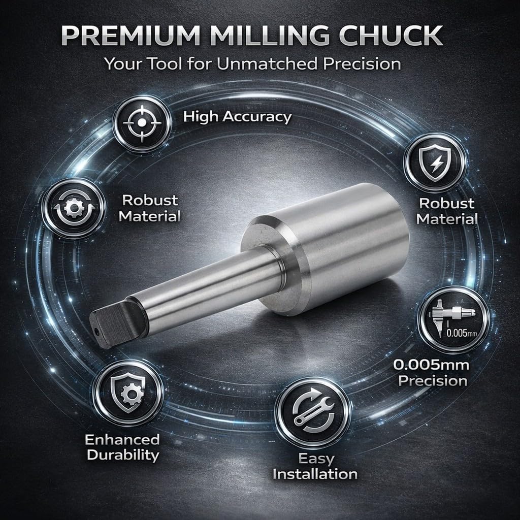 Milling Chuck Holder, U Shaped, High Carbon Steel, 0.005mm Accuracy - Fast Change Joint, Stable Clamping, Ideal for Industrial Milling Use