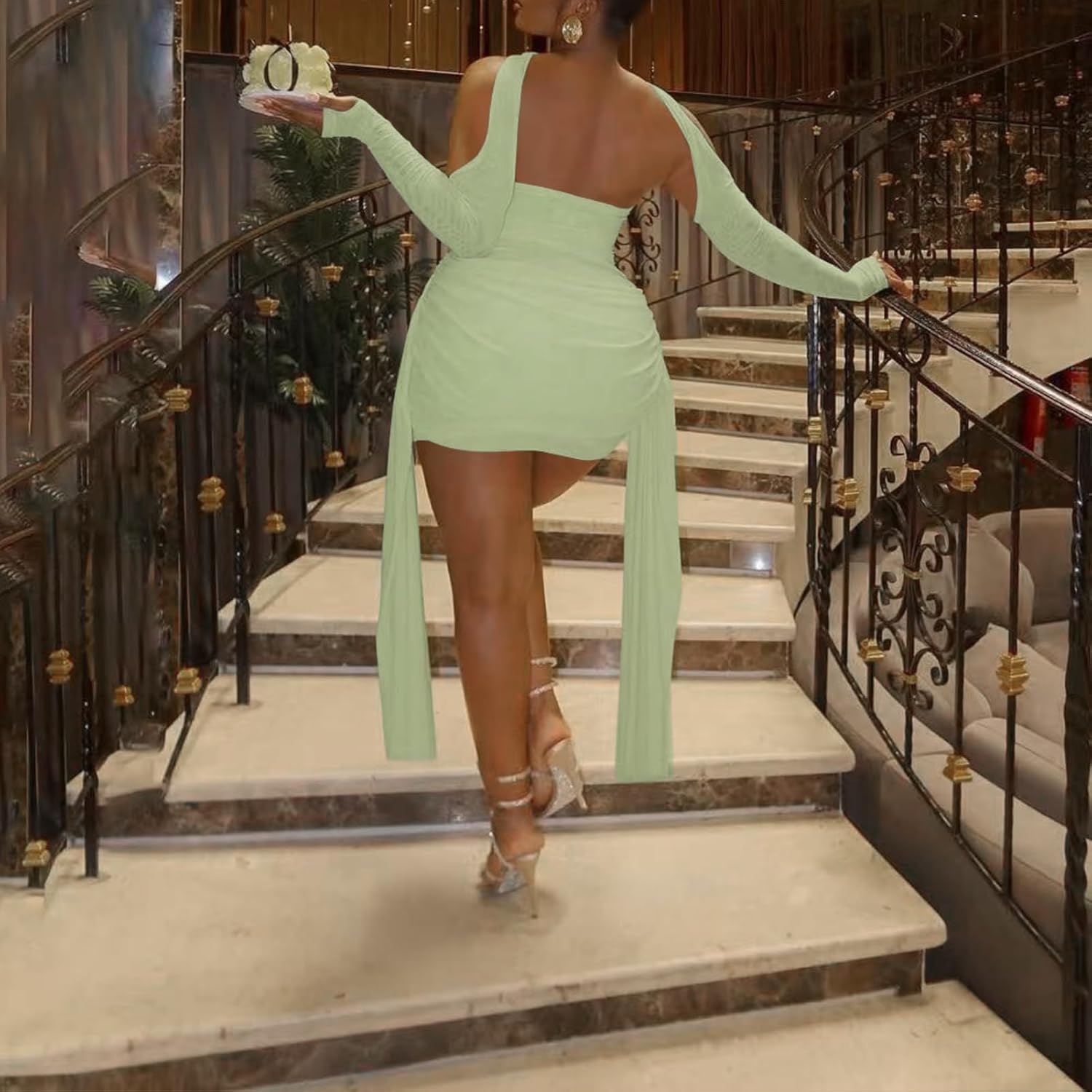 Sexy Strapless Tube Top Mesh Mini Dress for Women Bodycon Ruched Ribbons Birthday Date Night Dresses