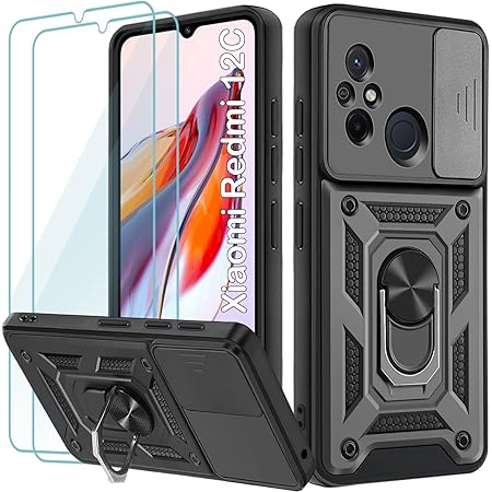 Coque Protection Anti-choc + Film Verre Trempé Pour Xiaomi Redmi Note 9 - Look Carbone