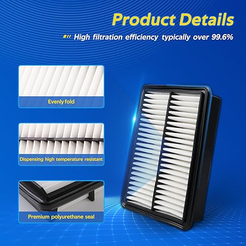 Miniatura 4 de Filtro de aire de motor para Mazda 3 (2019-2023), CX-30 (2020-2023), CX-50 (2023), repuesto para WA11107, PAH9-13-3A0A, PAJ8-13-3A0A