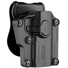 Mega-Fit Paddle Holster Fit Most Popular Full Size and Compact Pistols, Trigger Guard Locking System Level  Retention, Right Hand Black
