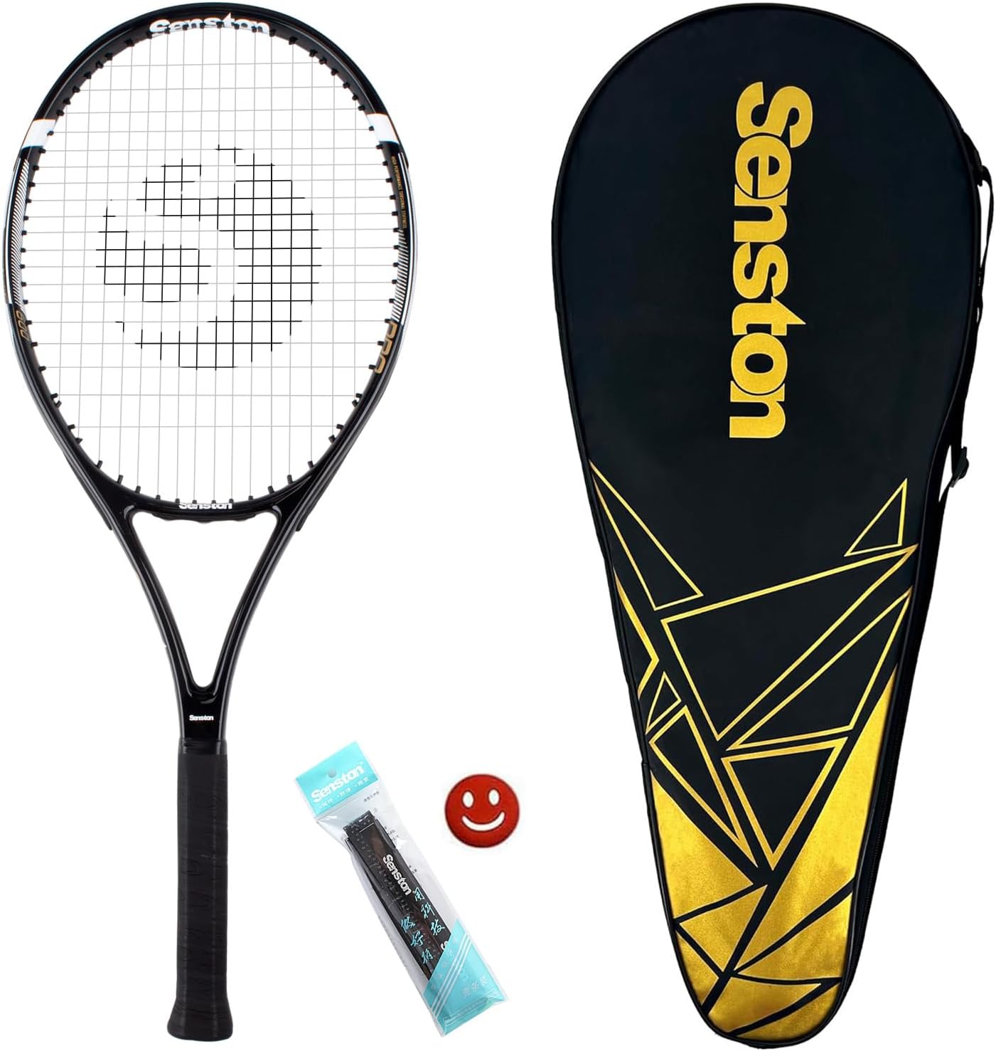 Senston Tennisschläger Professioneller Training Tennis Schläger für Damen Herren mit Tennistasche, Overgrip, Vibrationsdämpfer