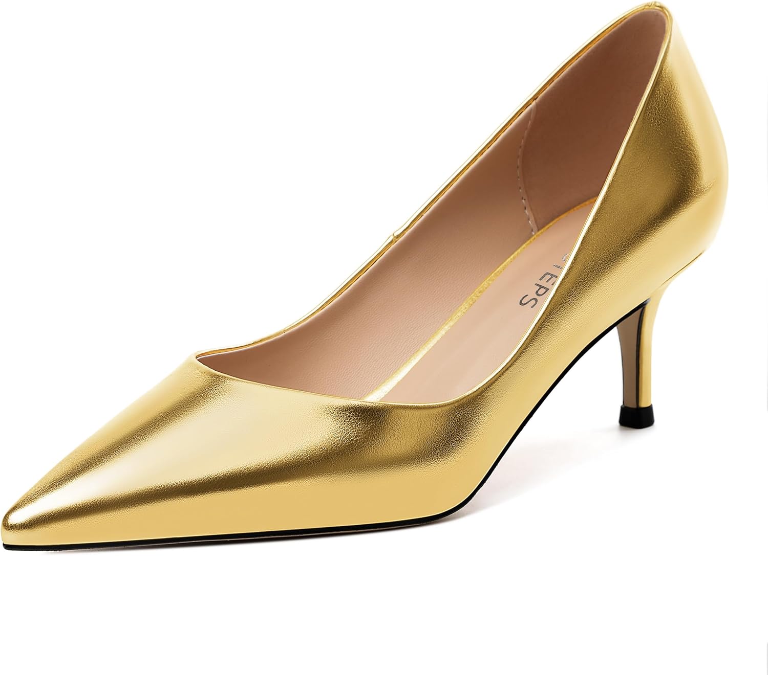 MOVINSTEPS Closed Pointed Toe Low Heels Pumps for Women Comfortable Classic Wedding Business Dressy Shoes 2.5 Inch