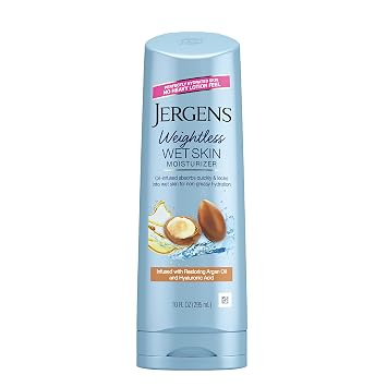 Jergens Wet Skin Body Moisturizer with Restoring Argan Oil, 10 Ounces