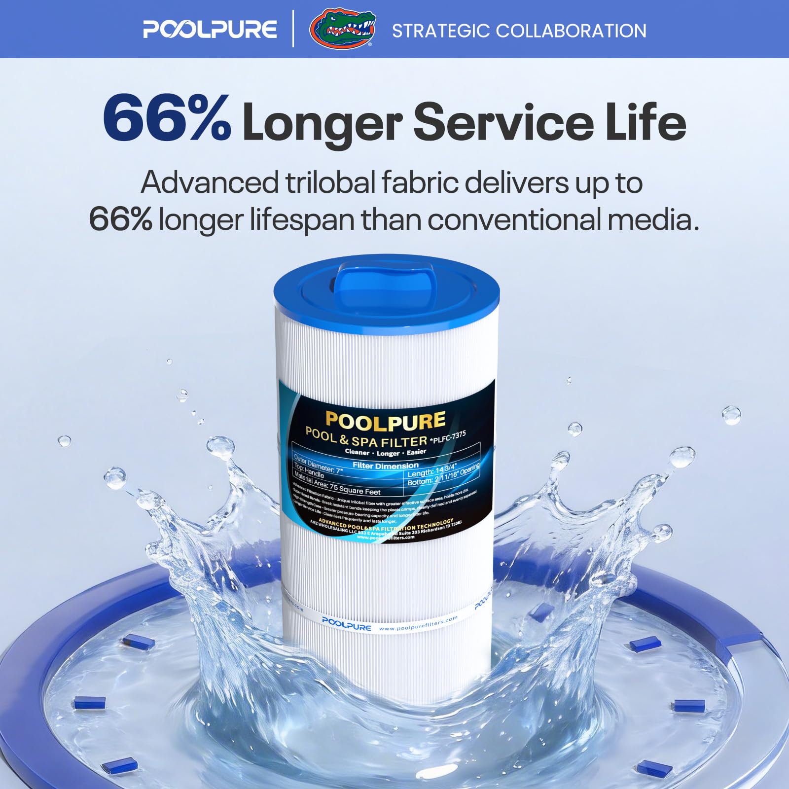 POOLPURE Filtre Spa C-7375 remplace PCD75N, Unicel C-7375, Filbur FC-3964