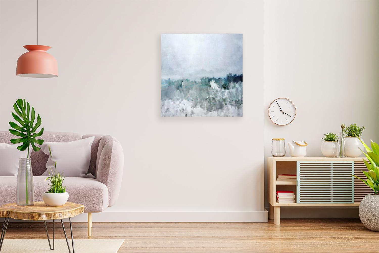 VERRE ART Printed Framed Canvas Painting for Home Decor Office Wall Studio Wall Living Room Decoration (14x14inch Wrapped) - Ocean Swell- Coastal Art By Linda Woods