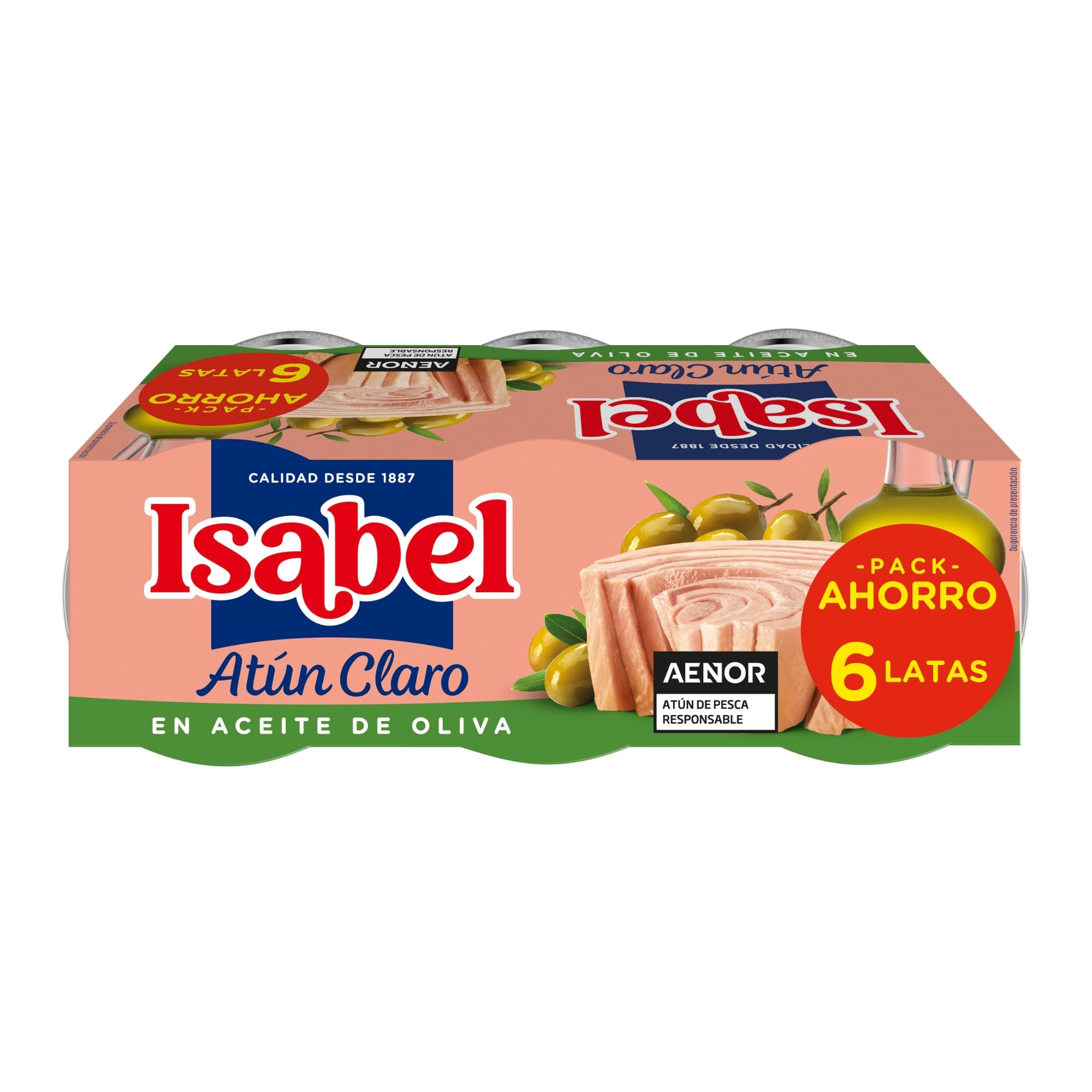 Isabel - Atún Claro En Aceite De Oliva, 6 x 65g