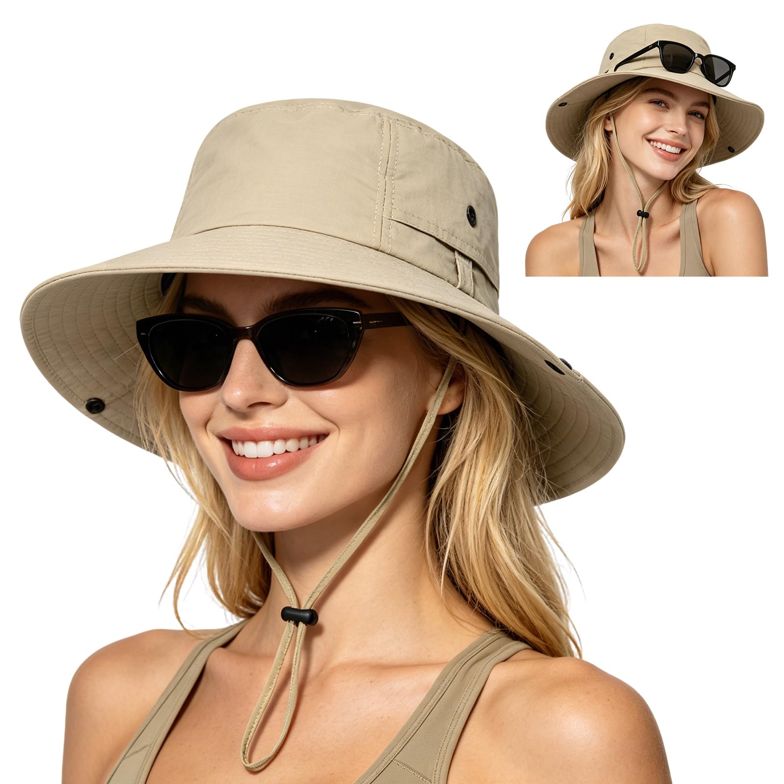 ZOORON Sun Hats for Women Men Fishing Hat UPF 50+ Wide Brim Bucket Hat