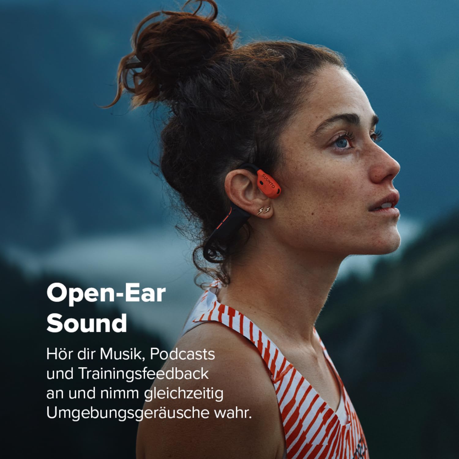 SUUNTO Wing 2 Knochenschall Kopfhörer, Open-Ear Sport Ohrhörer, IP66 Wasserdicht, Bis zu 36 Std Akkulaufzeit mit Powerbank, LED Leuchte für Sicherheit, Robustes Mikrofon für Deutliche Anrufe
