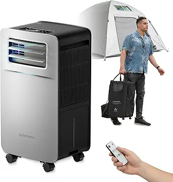 5200 BTU Portable Camping Air Conditioner, 4-in-1 Quiet Small AC Unit with 400W Low Power, Windowless AC for Tent, RV, Truck, Van, Car, Garage, Indoor & Outdoor Use (Grey)