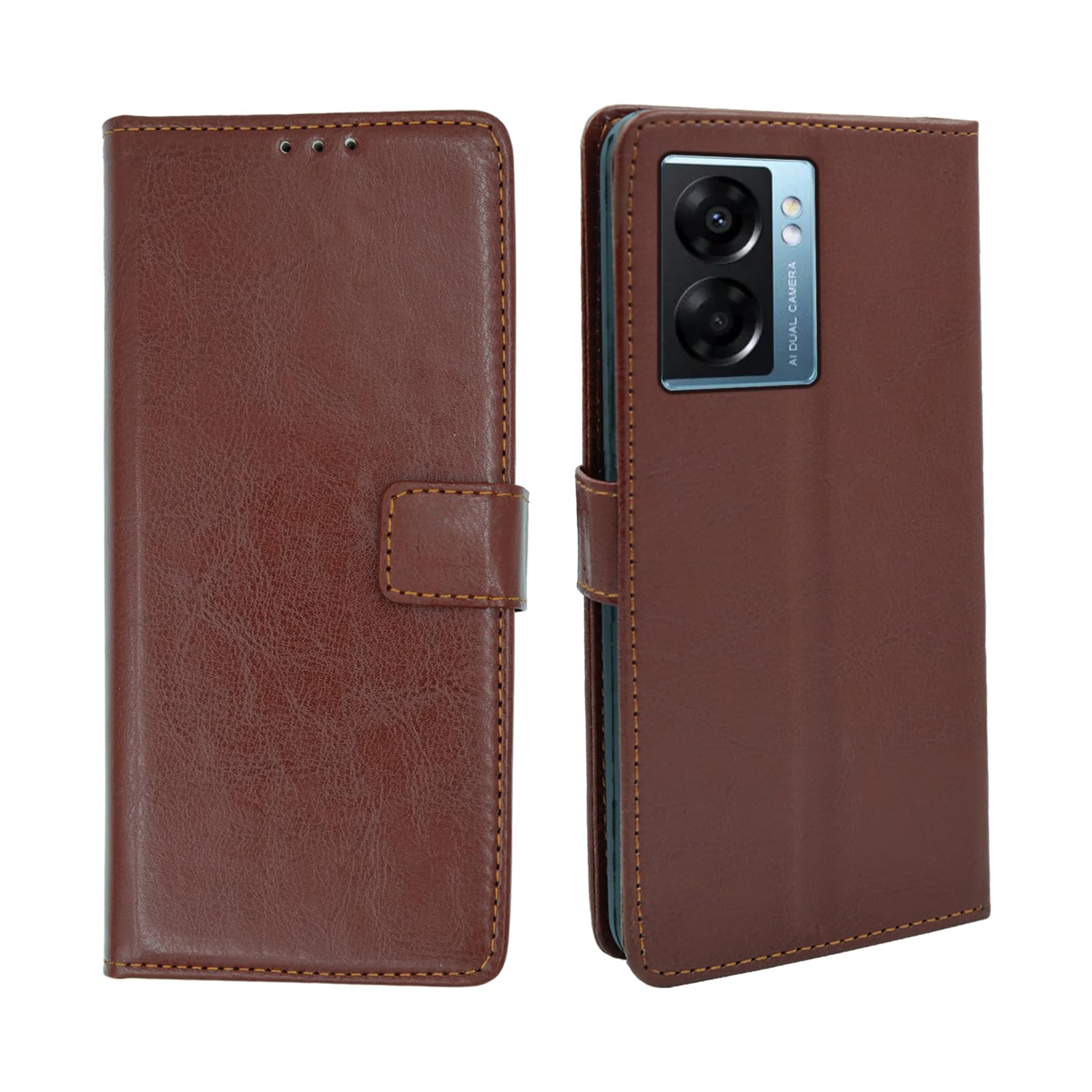 FLIP FLOW Shock Proof Flip Cover for Oppo A57 5G - Classic Brown Leather Finish, Flexible Design, Card Holder & Stand (B0DFHGPY1P) Amazon Price History, Amazon Price Tracker