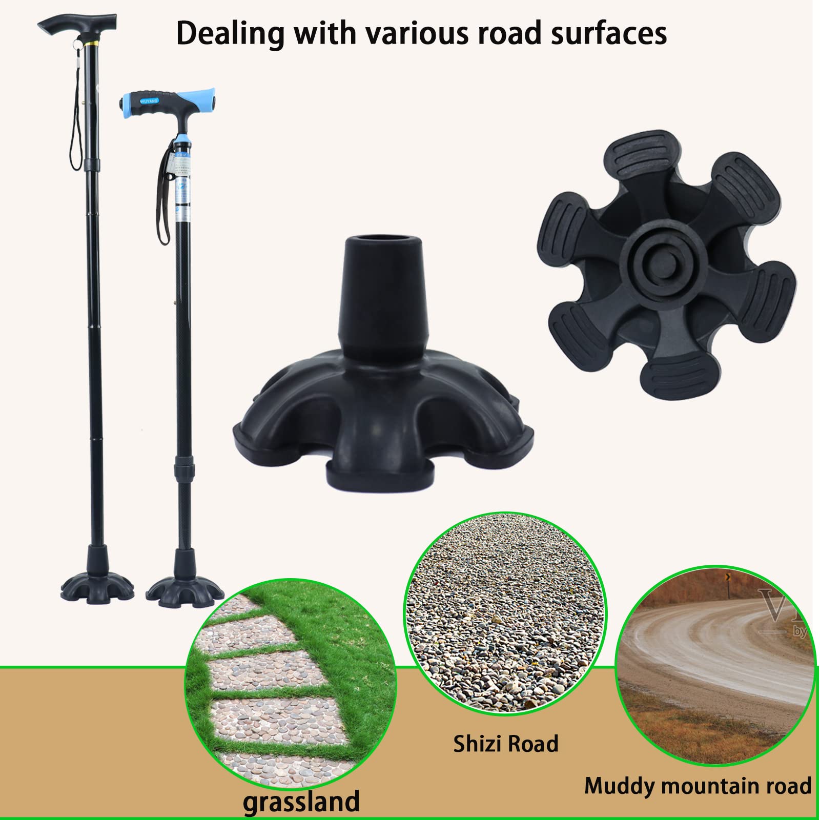 Amazon.co.jp: 杖用先端 6つのサポートゴム足付き 歩行杖用 3/4インチ