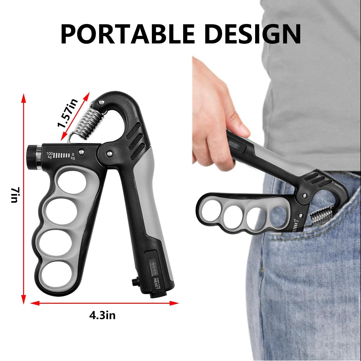 XYNO Adjustable Electronic Hand Grip Strengthener - 5-100kg, Professional Arm & Grip Trainer for Improved Hand Strength, Fitness & Endurance" 1