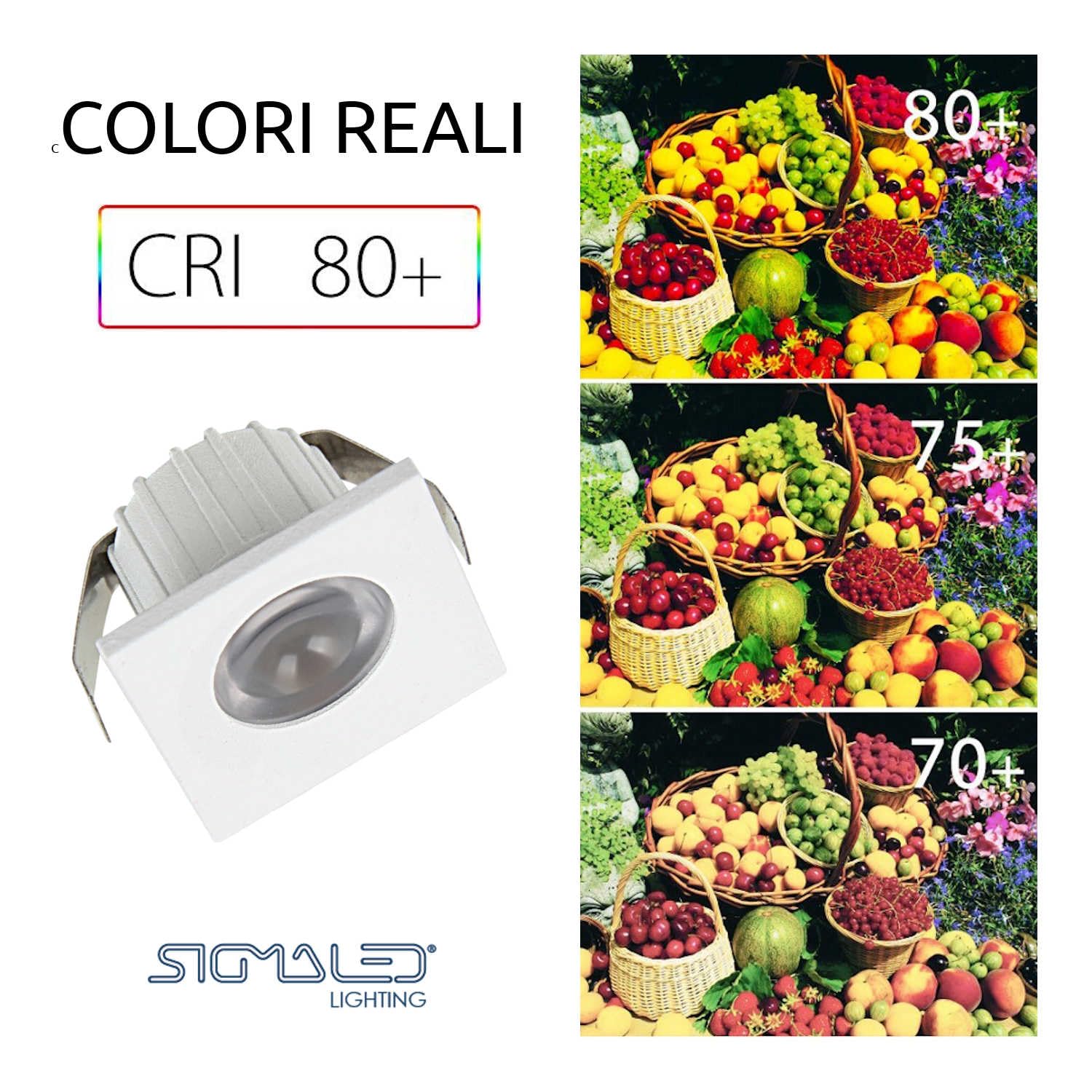 Sigmaled lighting, MINI SPOT LED 3W, Dimmerabile, 300lumen, Luce Calda 3000K, Faretto QUADRO incasso, 220V / 240V AC Driver NON NECESSARIO, 35x35x25mm, 10 Spots (5 scatole da 2 pezzi)