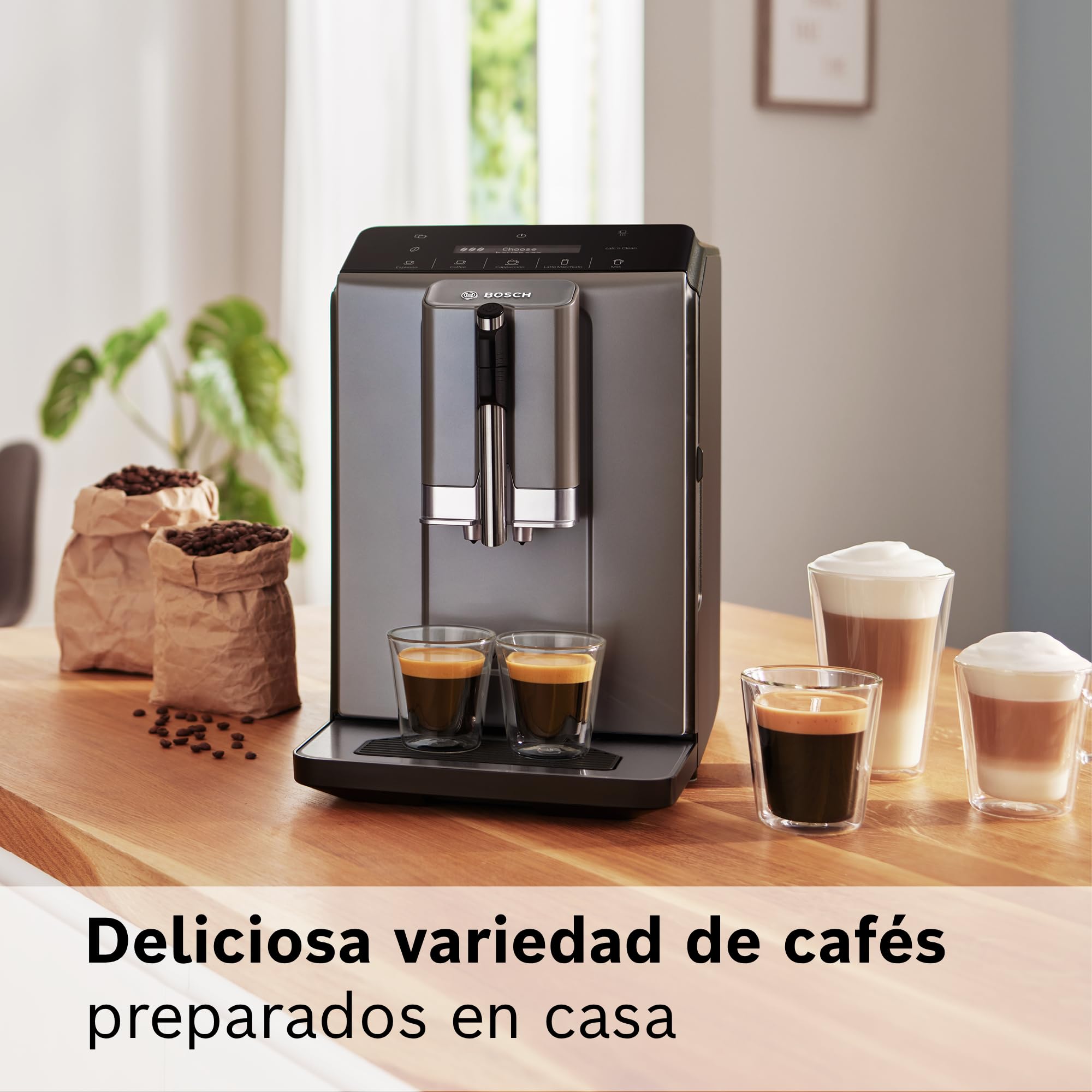 Bosch, Cafetera Superautomática, 6 Niveles Intensidad, Acero, TIE20504