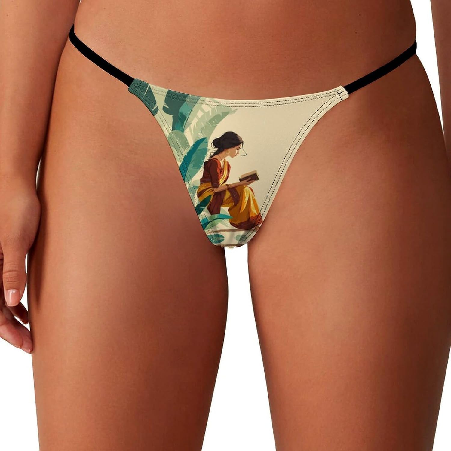 Indian Woman Reading Book Sexy G String Thongs for Women Underwear | Seamless Panties Lingerie Breathable Low Rise No Show