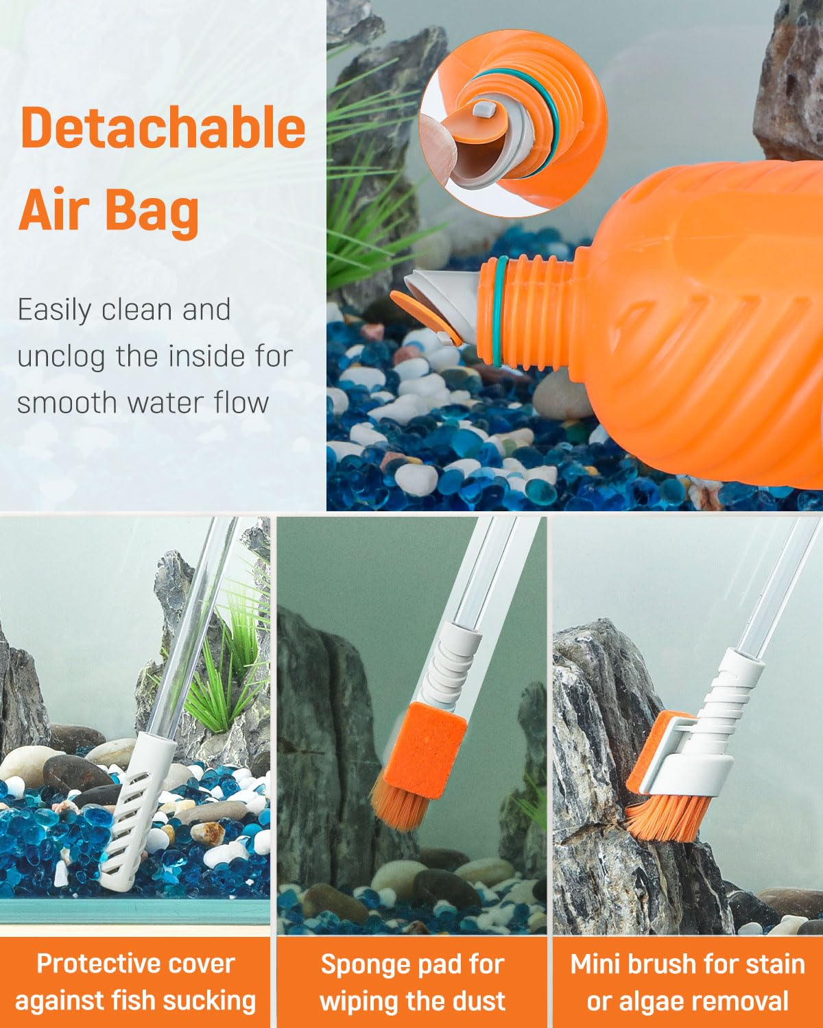 Pawfly Kit per cambio acqua 3 in 1, sifone per acquario, con tubo lungo 1 m e tubo estensibile, strumenti manuali per la pulizia della ghiaia dell'acquario per il cambio dell'acqua e Pawfly Kit per cambio acqua 3 in 1, sifone per acquario, con tubo lungo 1 m e tubo estensibile, strumenti manuali per la pulizia della ghiaia dell'acquario per il cambio dell'acqua e