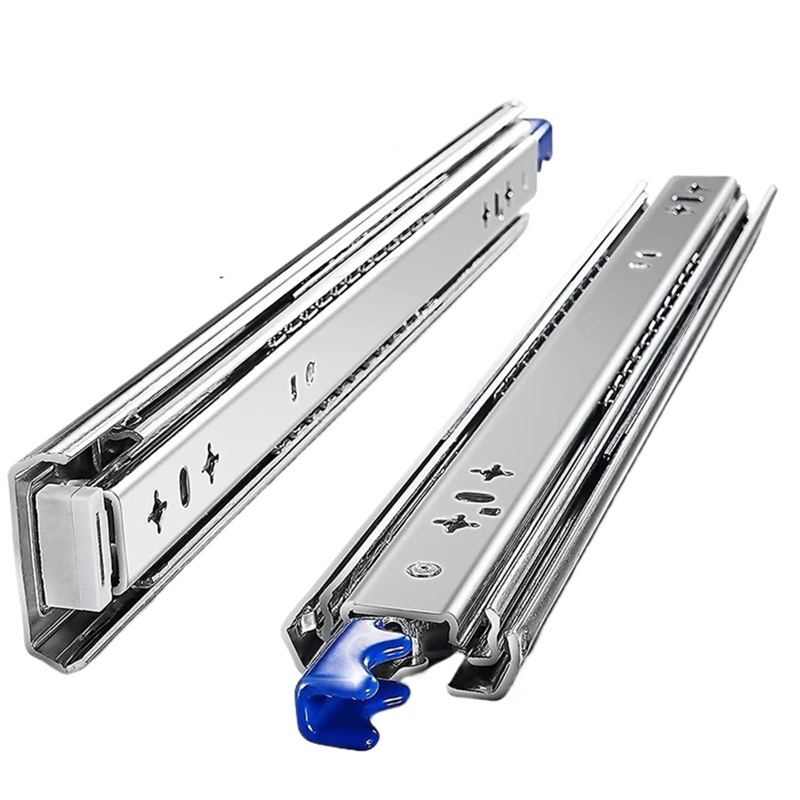 12 guide per cassetti da 101,2 cm, con chiusura ammortizzata, con serratura, capacità portante 83,9 kg, estensione completa, 3 sezioni, guide per cassetti industriali da 61 cm