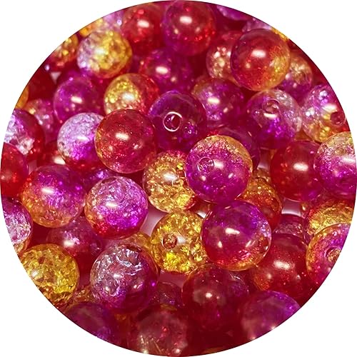 200 cuentas de acrílico agrietadas de 0.394 pulgadas redondas de cristal acrílico para manualidades de joyería, bricolaje, pulseras, collares,
