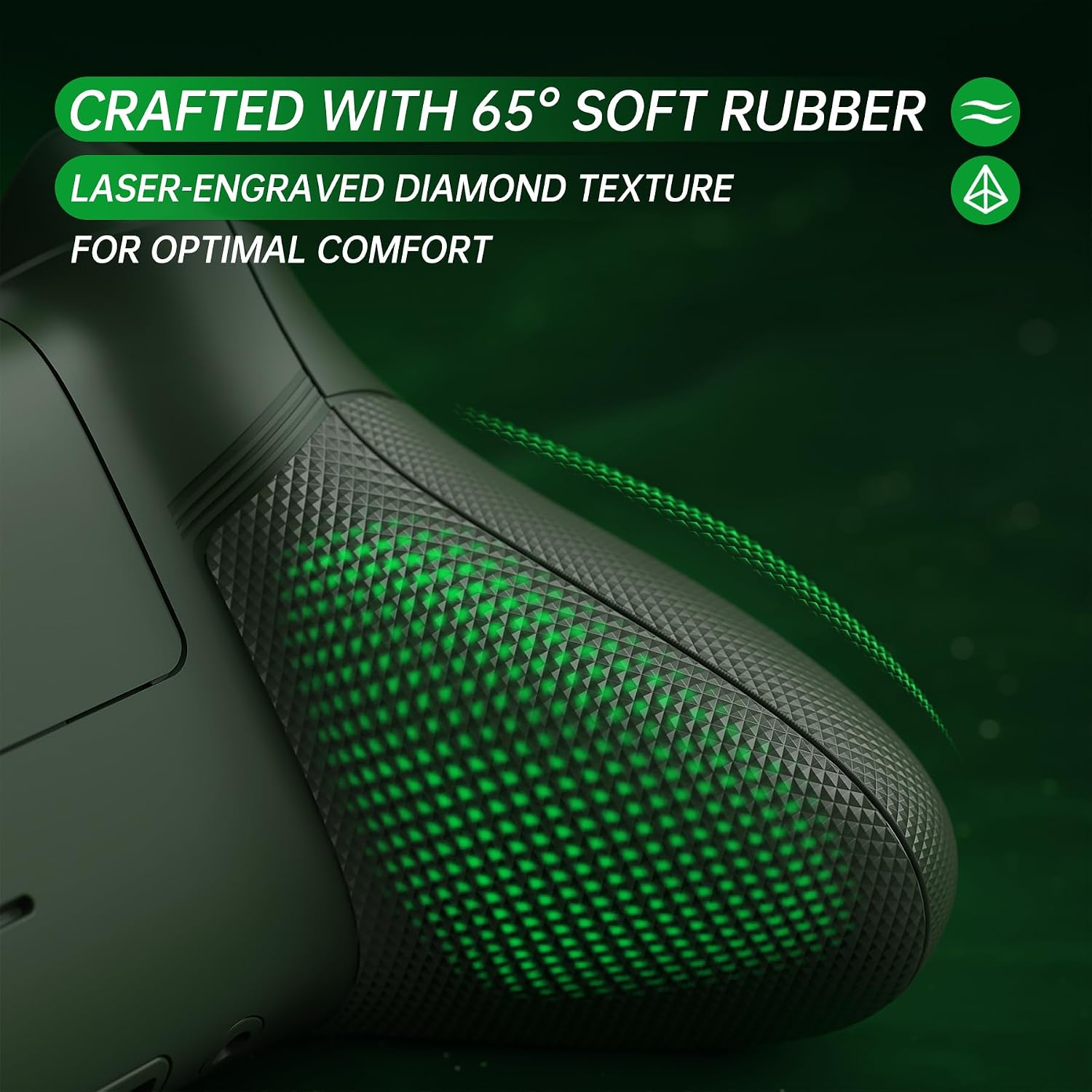 eXtremeRate ASR Version Performance Rubberized Full Set Shell Buttons for Xbox Core Controller, Redesigned Grip Diamond Texture Handles Backplate Case for Xbox Series X & S Controller - Dark Carnival