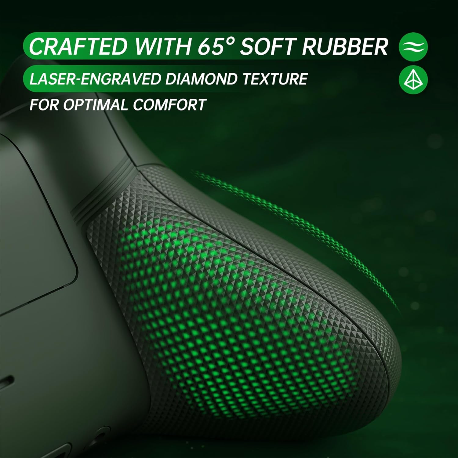 eXtremeRate ASR Version Performance Rubberized Full Set Shell Buttons for Xbox Series X/S, Redesigned Grip Diamond Texture Handles Backplate Case for Xbox Core Controller - Dark Carnival