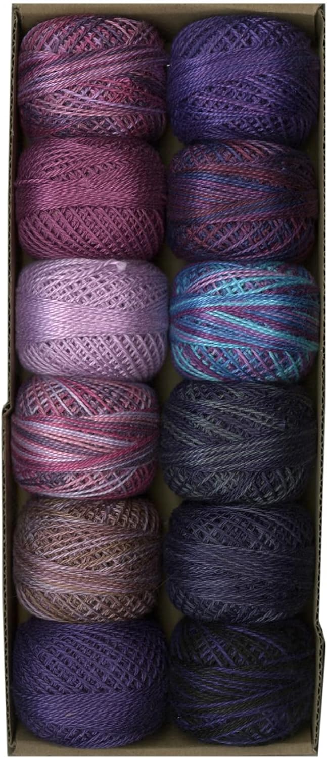 Valdani Pearl Cotton Ball Size 8 73yd Accents 3 Purple Splash