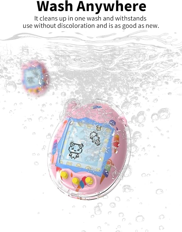 Case for Tamagotchi Connection - PC Protective Cover with lanyard,toergy Portable Anti-Scratch Skin for Pet Game Machine (transparent)