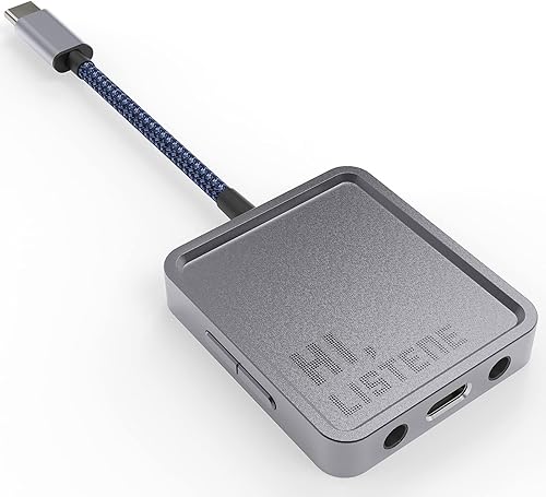 Jstma Adaptador multipuerto de audio USB-C, accesorios de video en vivo, divisor multifunción compatible con entrada de acompañamiento estéreo y