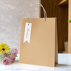 G2PLUS 100 PCS Mini Thank You Gift Tags with String, 2.8\'\' x 0.8\'\' White Paper Hang Tags for Art&Craft, Gift Wrapping, Wedding, Bridal Showers, Birthdays, Parties, Christmas