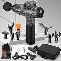 Vista 7 de TOLOCO Pistola de masaje, pistola de masaje de espalda mejorada de tejido profundo con 12 cabezas, masajeador eléctrico de percusión para aliviar