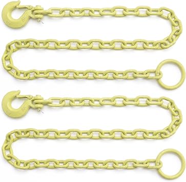 Brush Grubber BG-04 Tugger 5.5 Foot Steel Link Chain w/Anti Backlash Design, for Attaching Original Brush Grubber Tool to ATV/Lawn Tractor 2 Pack