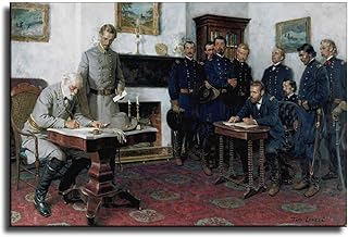 1865 The Surrender Of Robert E. Lee To General Grant At Appomattox Courthouse Canvas Art Poster Cool Wall Decorative Painting Modern Family Living Room Bedroom Decor Posters 08x12inch(20x30cm)