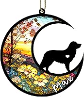 Vista 24 de Memorial personalizado para perro, adorno de Navidad de perro pastor alemán con nombre, razas personalizadas, atrapasador de luz para pérdida