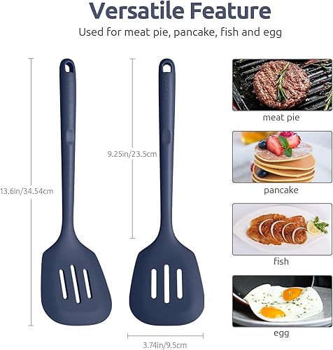 Miniatura 2 de U-Taste - Espátula de cocina de silicona de 13.6 pulgadas de ancho, 3.74 pulgadas de ancho, libre de BPA, flexible, de goma fina, para huevos,