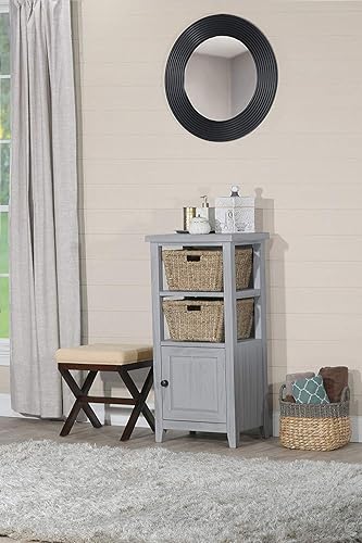 Miniatura 4 de Hillsdale O'Malley Taburete de tocador de metal para sala de maquillaje o baño, gris metálico