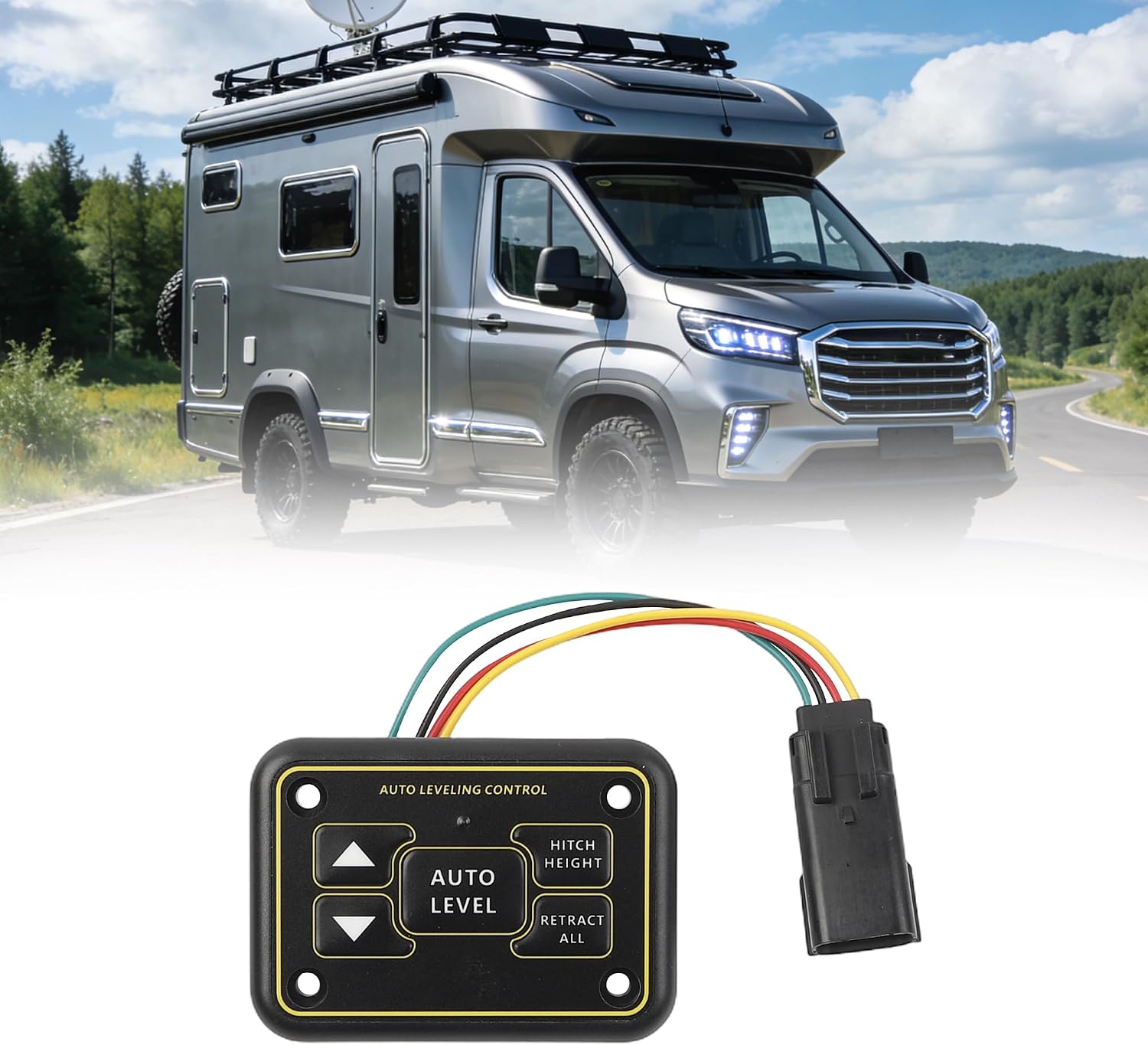 Dasbecan 425306 RV Quick Level Touch Panel | Replaces Lippert 425306 | Fits Ground Control TT & Level-Up Hydraulic Systems | with Indicator Lights