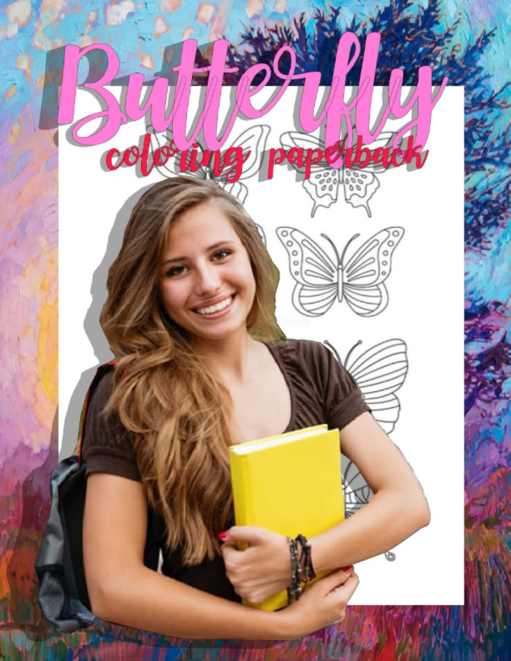 Butterfly coloring paperback: size 8.5x11inch 120 pages