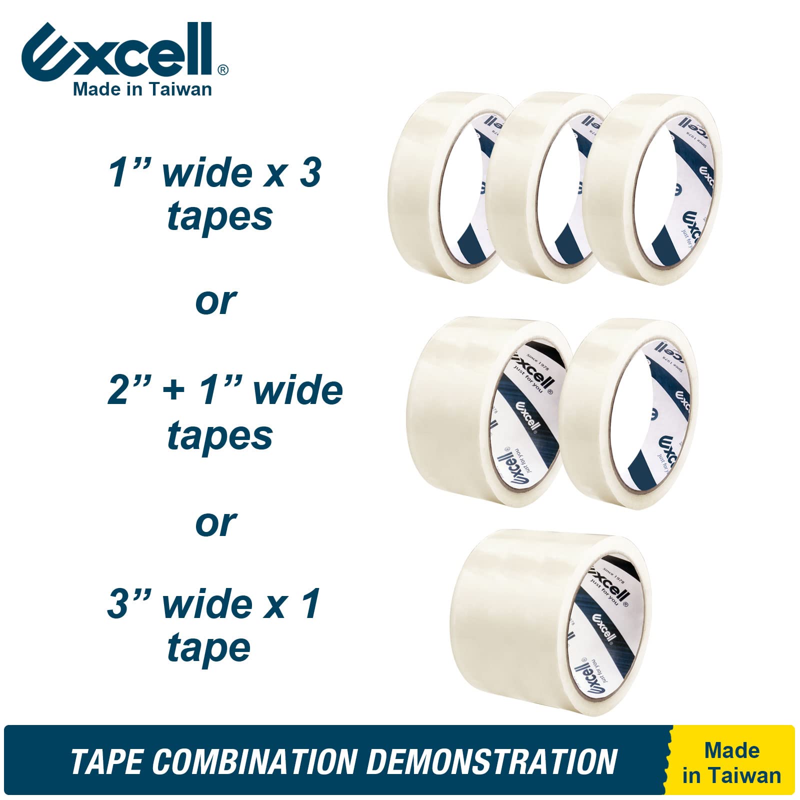 Excell Dispenser di nastro adesivo multi-rotolo Premium da tavolo (7,6 cm di larghezza) con base ponderata Robusta base in metallo Disponibile per uso intensivo, in ufficio e in magazzino (76,2 mm)