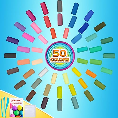 Miniatura 2 de Arcilla seca al aire, 50 colores, arcilla de modelado para niños, arcilla mágica de moldeo de bricolaje, regalo para niños