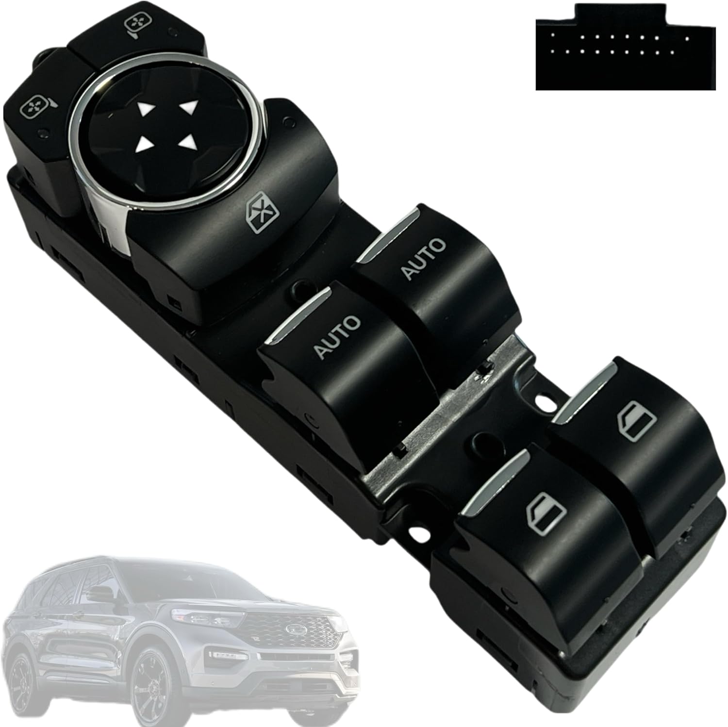 Power Window Switch Button Front Left Driver Side BB5T-14540-AQW BB5T-14540-BGW Compatible with Explorer Taurus 2011 2012 2013 2014 2015 Electric Power Window Switch Car Accessories