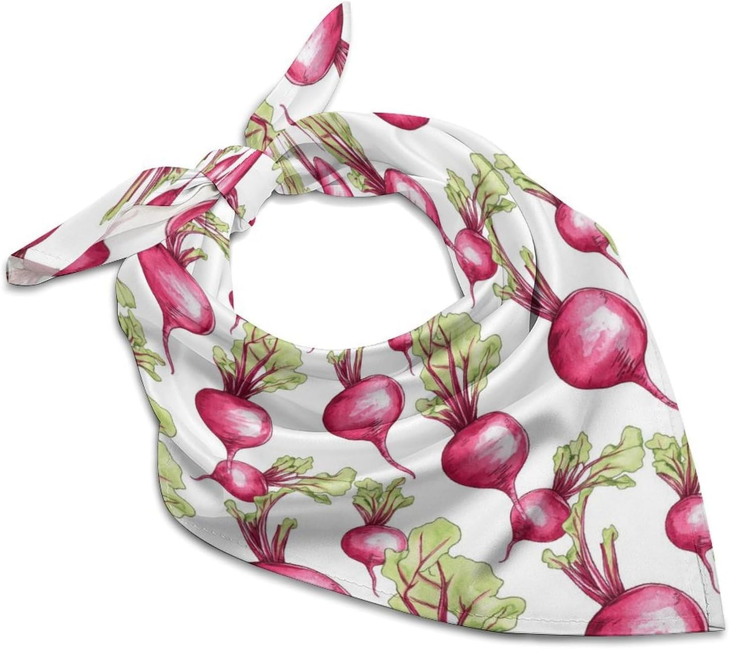 Fresh Beetroot Beets Hair Wrap Square Scarf Satin Handkerchief Print Headscarf Silk