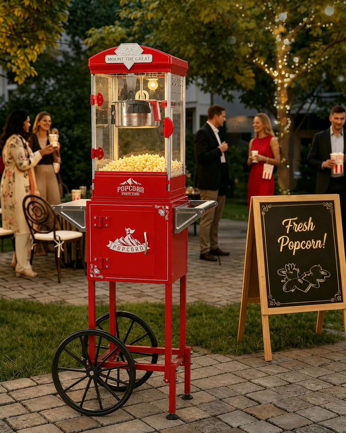 10 Oz Popcorn Machine with Cart for Home Party Office