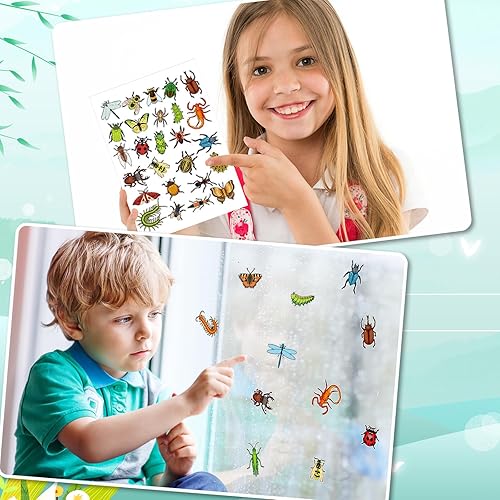 Miniatura 6 de Jetec 1040 calcomanías de insectos para niños, lindas calcomanías de insectos de primavera para álbumes de recortes, álbum de recortes de mariposa,
