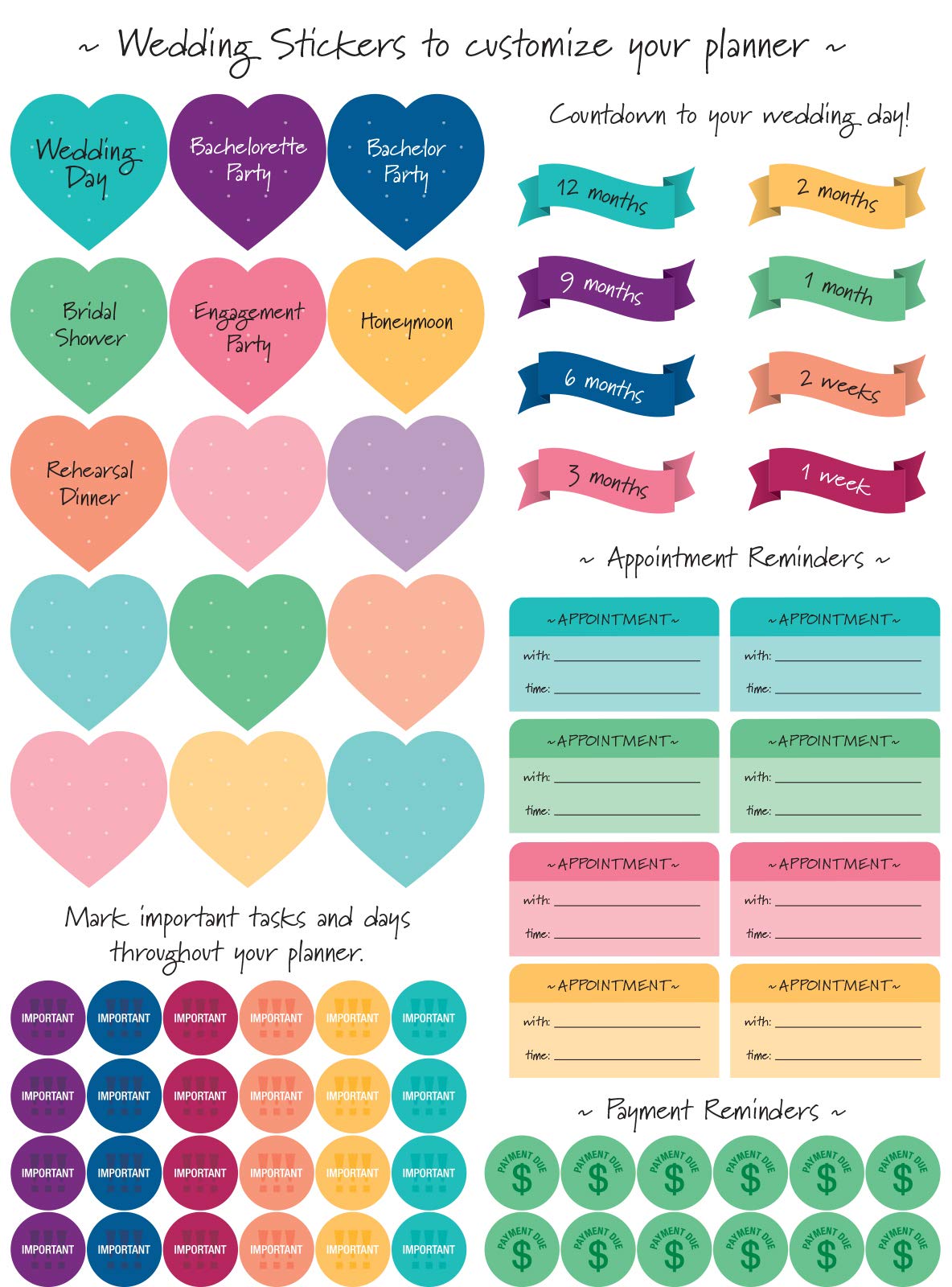 Global Printed Products Hochzeitsplaner 22,9 x 28,9 cm, Hardcover-Organizer, Lesezeichen, Planungsaufkleber, Visitenkartenhalter und Taschenordner