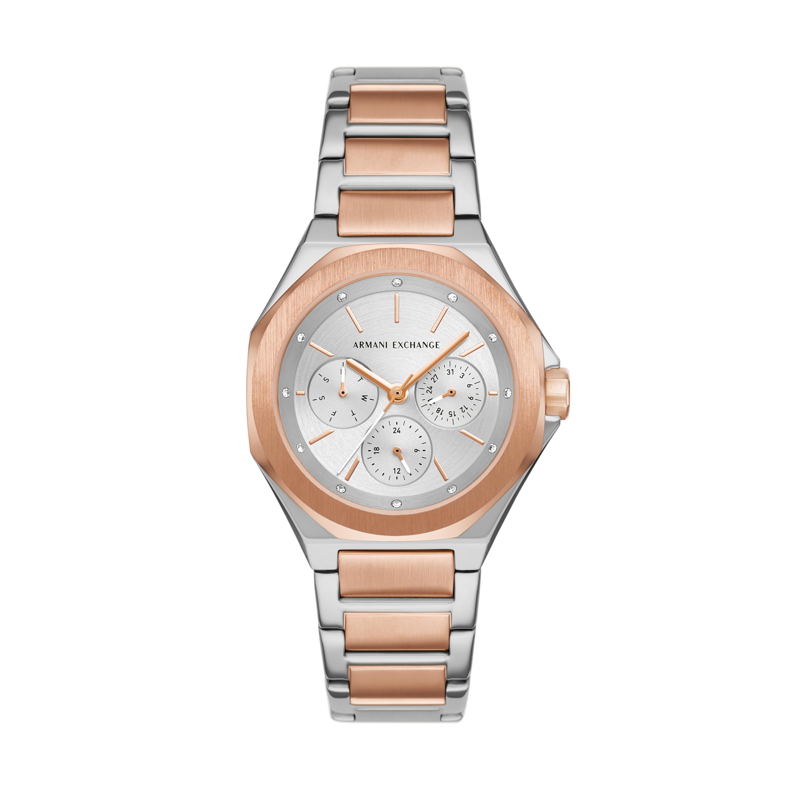 Armani Exchange Relógio feminino A|X multifunções de aço