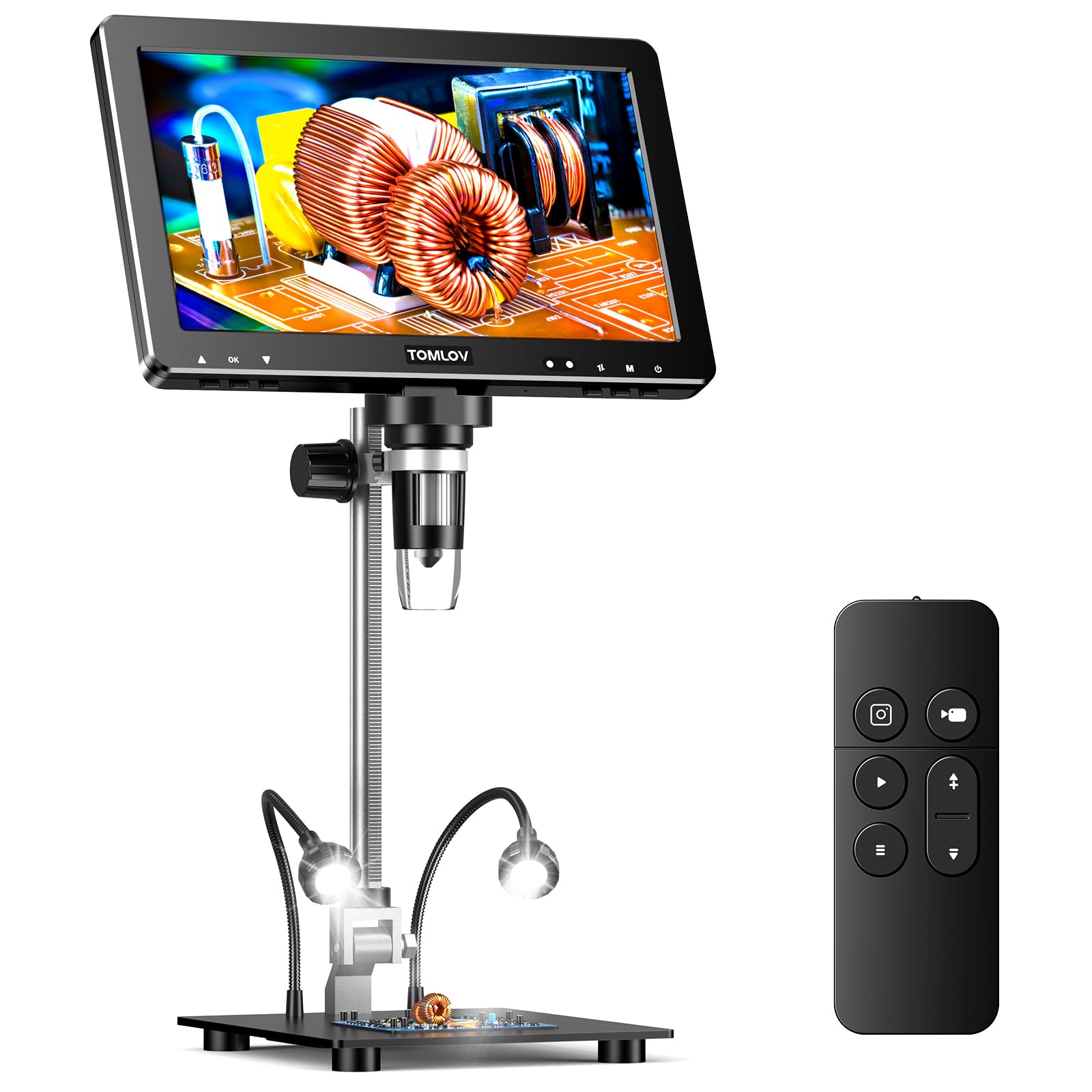 Microscopio Digitale LCD 7" Con Ingrandimento 1200X - Fotocamera 12MP Per Monete, Saldature E Collezioni - Foto 6