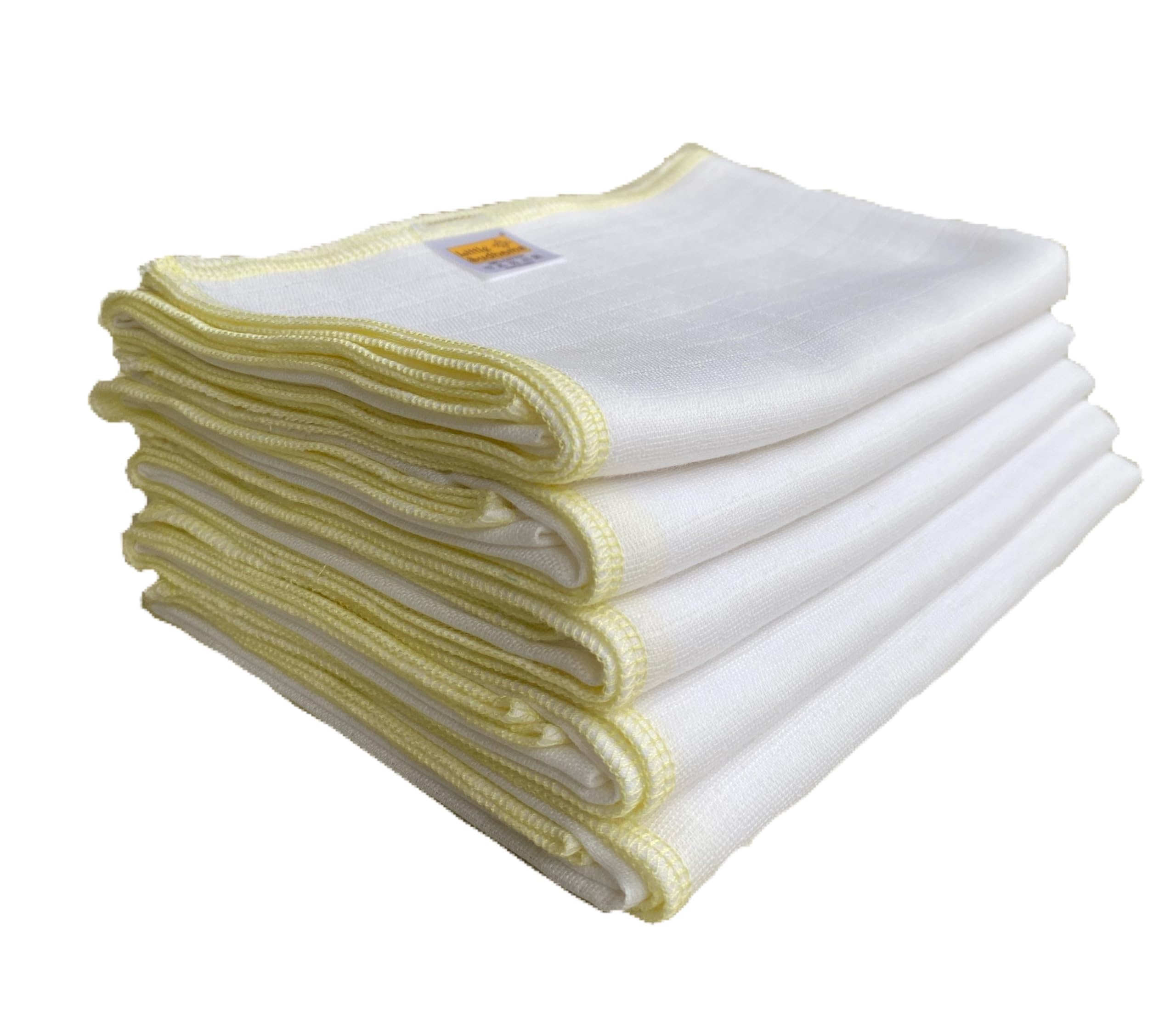 Little Sudhams Double Muslin Baby Square Cloth Nappy 65cmx65cm 5 Pieces (Yellow, 9-12 Months)-image-22