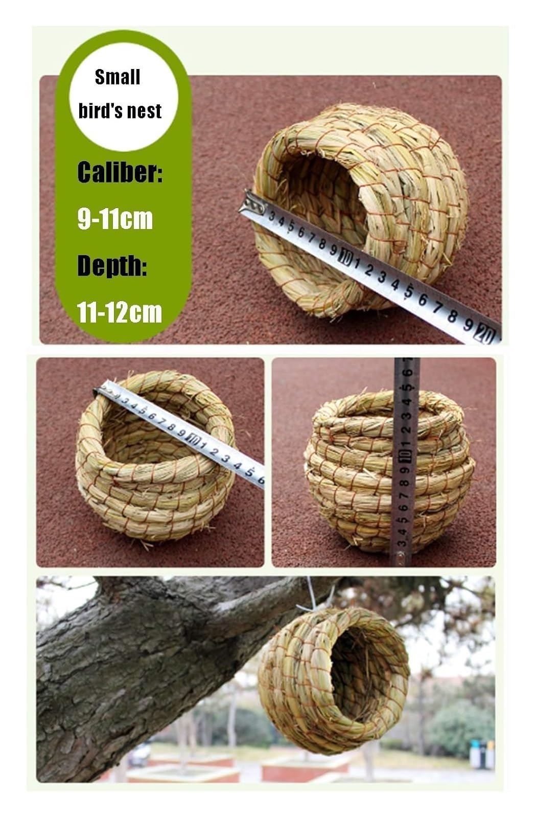 Nichoir en jonc de mer naturel pour oiseaux, lieu de repos confortable pour pigeons et perroquets