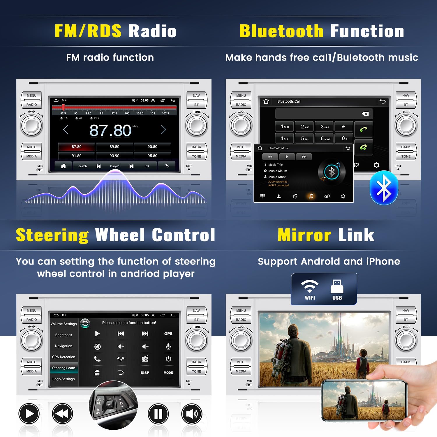 2G 32G Android 11 Autoradio Avec Carplay Android Auto Pour Ford Focus C 2G 32G Android 11 Autoradio Avec Carplay Android Auto Pour Ford Focus C